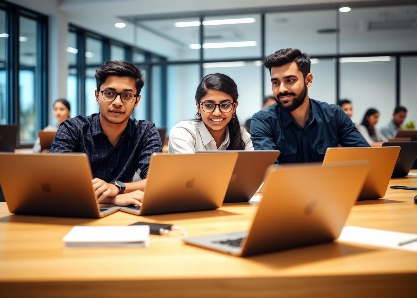 Students attending a live online course